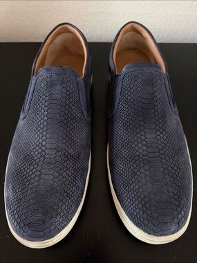 Vince Men's Navy Slip-On Textured Casual Shoes